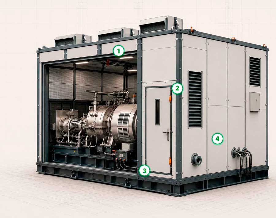 Industrial acoustic enclosures